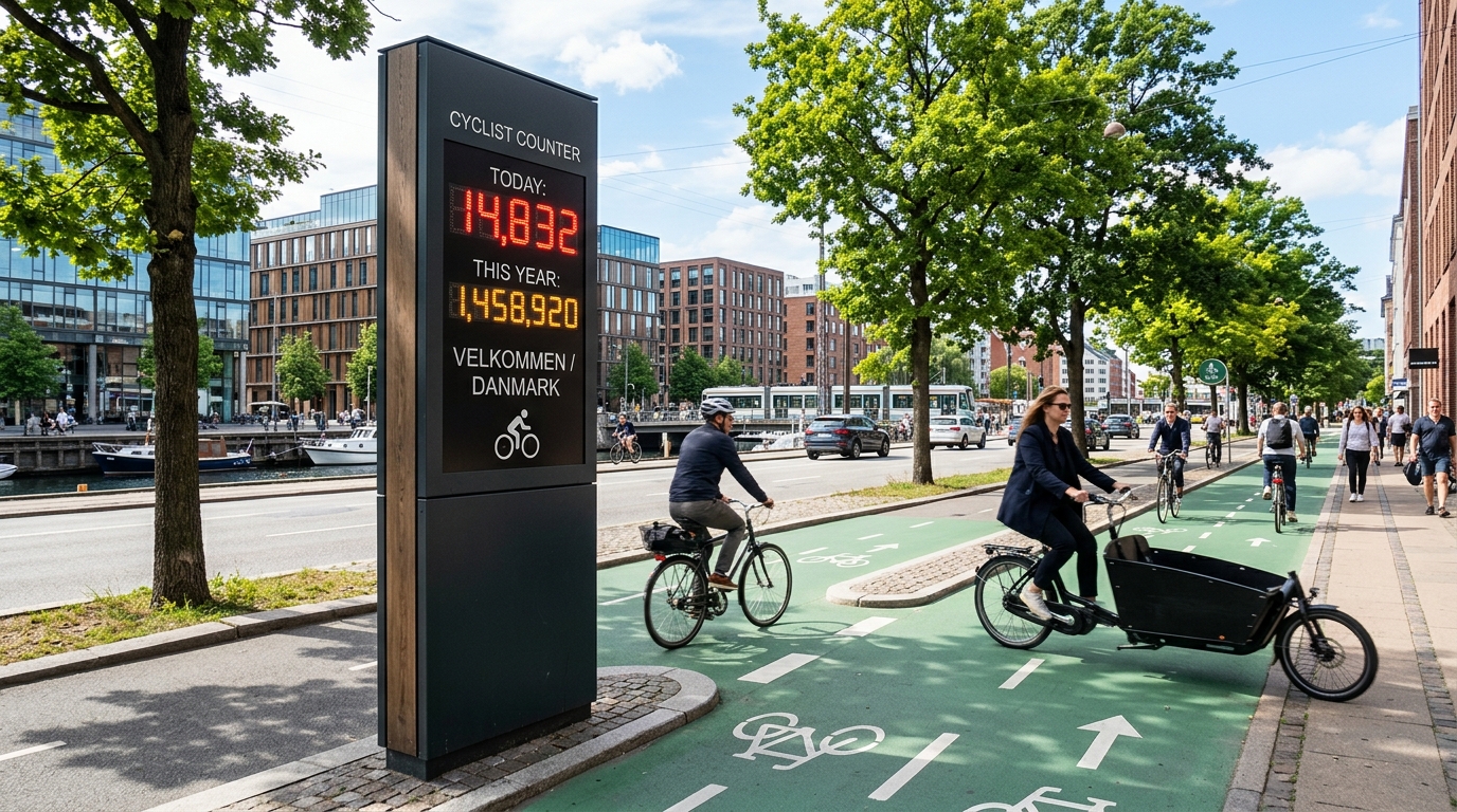 Bicycle Counter — totem and INNOVA bike path monitor